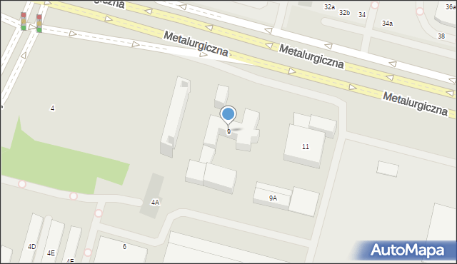 Lublin, Metalurgiczna, 9, mapa Lublina