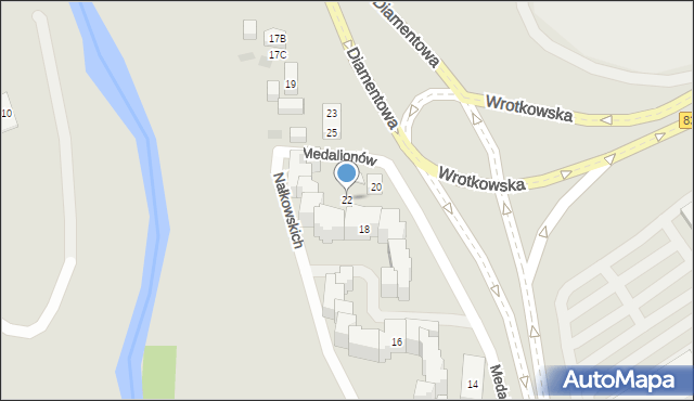 Lublin, Medalionów, 22, mapa Lublina