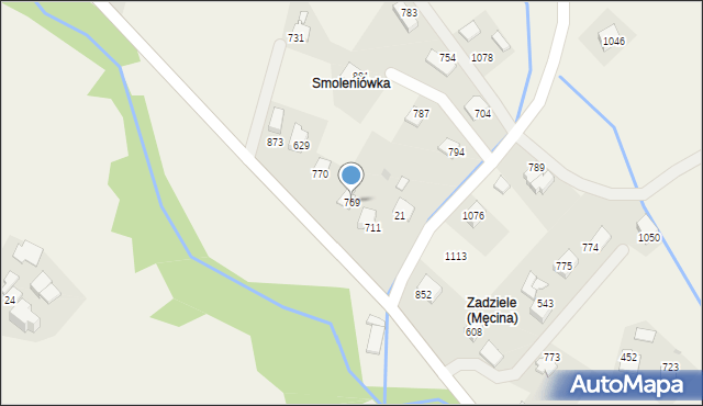 Męcina, Męcina, 769, mapa Męcina