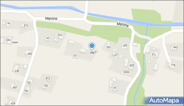 Męcina, Męcina, 956, mapa Męcina