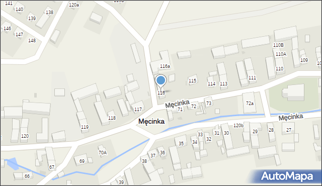 Męcinka, Męcinka, 116, mapa Męcinka