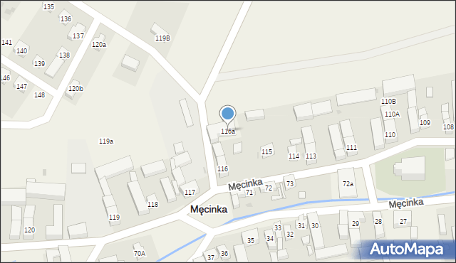 Męcinka, Męcinka, 116a, mapa Męcinka