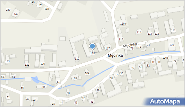 Męcinka, Męcinka, 118, mapa Męcinka