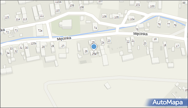 Męcinka, Męcinka, 25a, mapa Męcinka