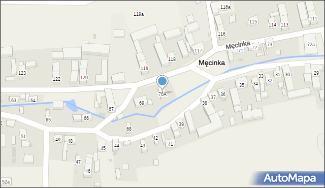 Męcinka, Męcinka, 70A, mapa Męcinka