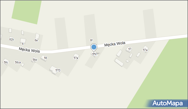 Męcka Wola, Męcka Wola, 57k, mapa Męcka Wola