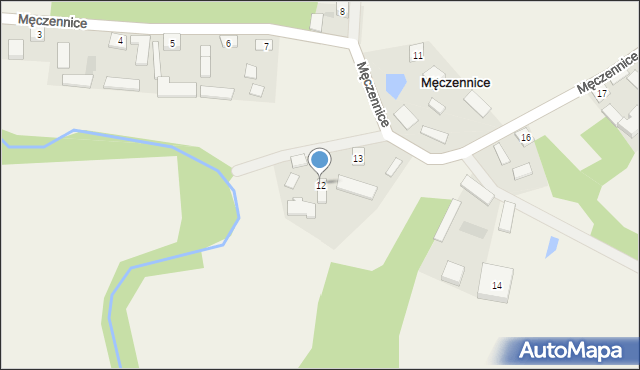 Męczennice, Męczennice, 12, mapa Męczennice