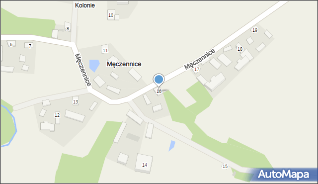 Męczennice, Męczennice, 16, mapa Męczennice