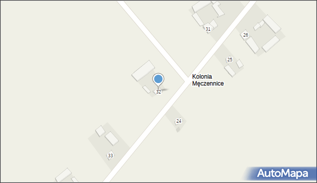 Męczennice, Męczennice, 32, mapa Męczennice