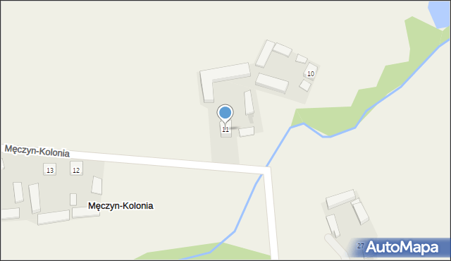 Męczyn-Kolonia, Męczyn-Kolonia, 11, mapa Męczyn-Kolonia