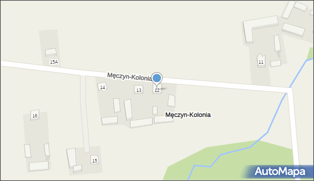 Męczyn-Kolonia, Męczyn-Kolonia, 12, mapa Męczyn-Kolonia