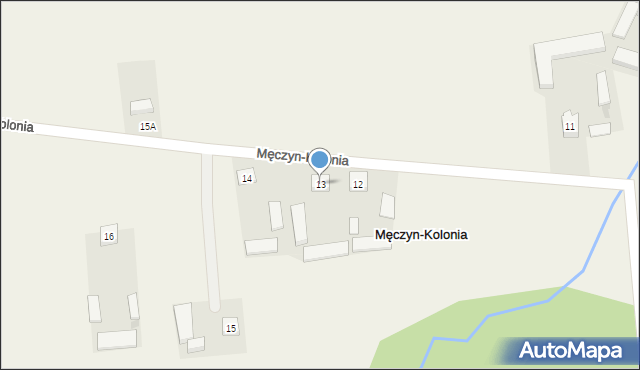 Męczyn-Kolonia, Męczyn-Kolonia, 13, mapa Męczyn-Kolonia