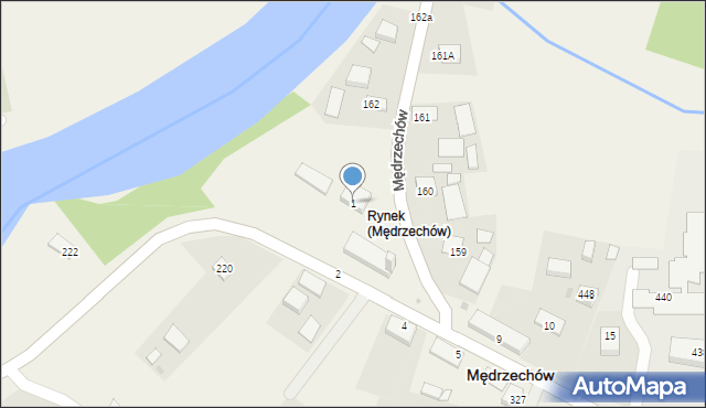 Mędrzechów, Mędrzechów, 1, mapa Mędrzechów