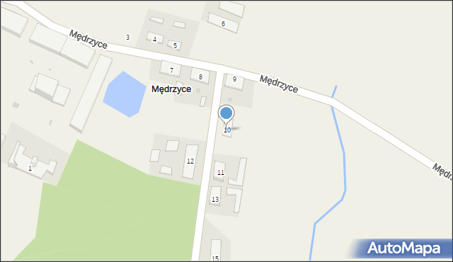 Mędrzyce, Mędrzyce, 10, mapa Mędrzyce