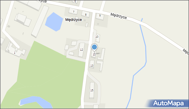 Mędrzyce, Mędrzyce, 11, mapa Mędrzyce