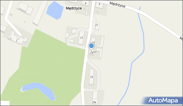 Mędrzyce, Mędrzyce, 13, mapa Mędrzyce