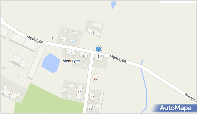 Mędrzyce, Mędrzyce, 9, mapa Mędrzyce