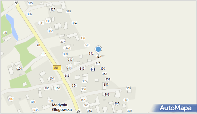 Medynia Głogowska, Medynia Głogowska, 342, mapa Medynia Głogowska