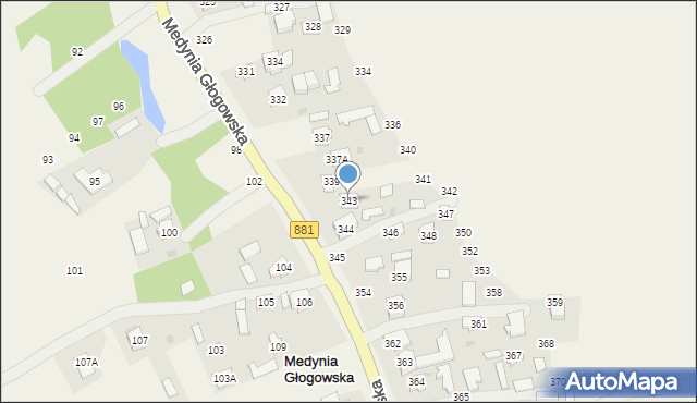 Medynia Głogowska, Medynia Głogowska, 343, mapa Medynia Głogowska