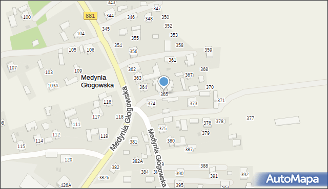 Medynia Głogowska, Medynia Głogowska, 365, mapa Medynia Głogowska