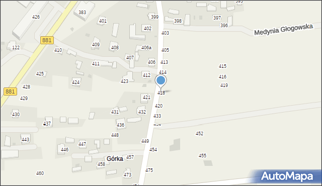 Medynia Głogowska, Medynia Głogowska, 418, mapa Medynia Głogowska