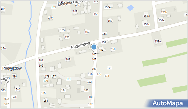 Medynia Łańcucka, Medynia Łańcucka, 165, mapa Medynia Łańcucka