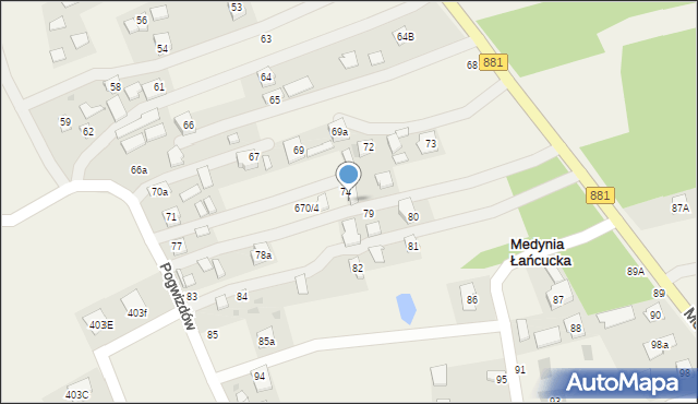 Medynia Łańcucka, Medynia Łańcucka, 76, mapa Medynia Łańcucka