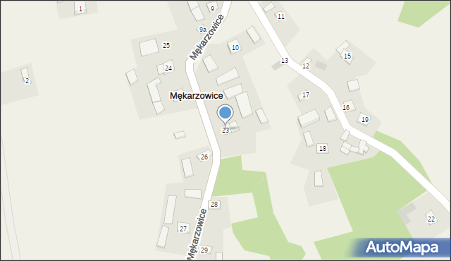 Mękarzowice, Mękarzowice, 23, mapa Mękarzowice