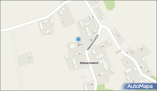 Mękarzowice, Mękarzowice, 25, mapa Mękarzowice