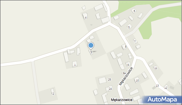 Mękarzowice, Mękarzowice, 3, mapa Mękarzowice