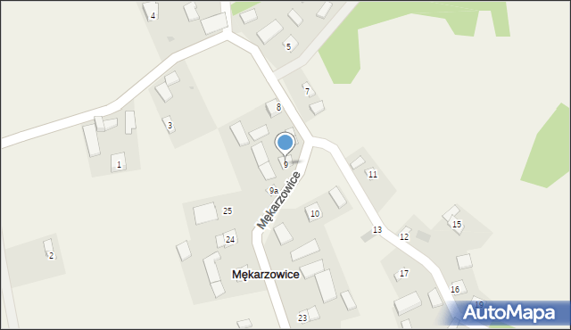 Mękarzowice, Mękarzowice, 9, mapa Mękarzowice