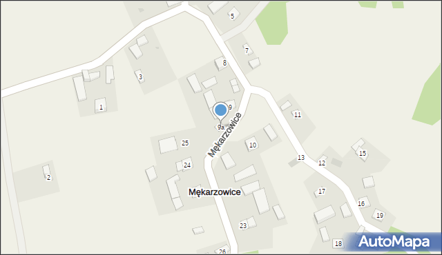 Mękarzowice, Mękarzowice, 9a, mapa Mękarzowice