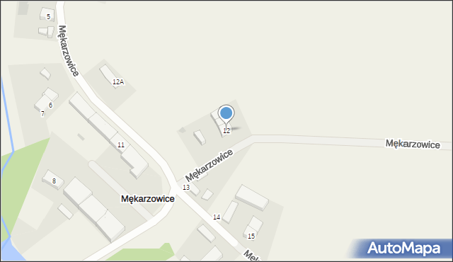 Mękarzowice, Mękarzowice, 12, mapa Mękarzowice