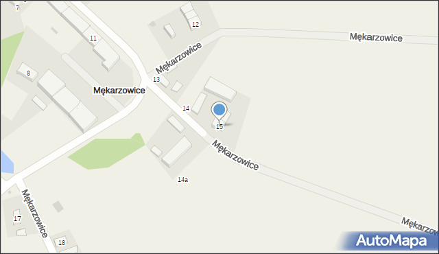 Mękarzowice, Mękarzowice, 15, mapa Mękarzowice