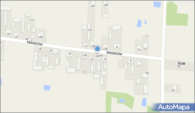 Melanów, Melanów, 11A, mapa Melanów