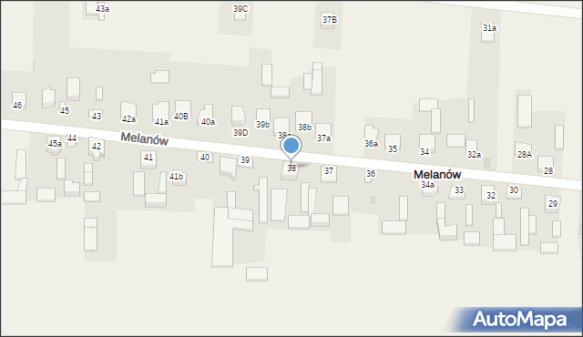 Melanów, Melanów, 38, mapa Melanów