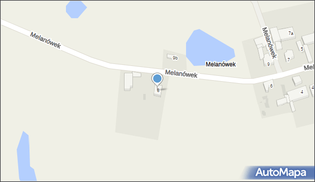 Melanówek, Melanówek, 8, mapa Melanówek