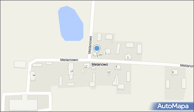 Melanowo, Melanowo, 1, mapa Melanowo