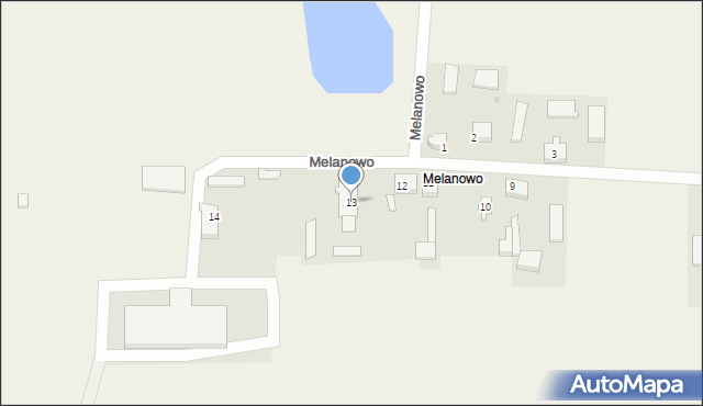 Melanowo, Melanowo, 13, mapa Melanowo