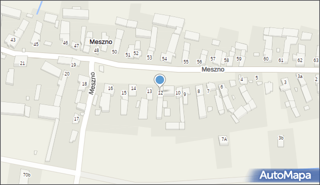 Meszno, Meszno, 12, mapa Meszno