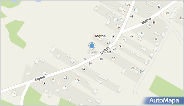 Mętna, Mętna, 11, mapa Mętna