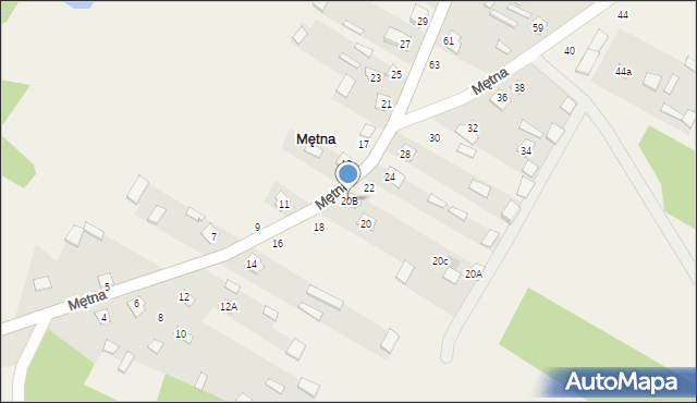 Mętna, Mętna, 20B, mapa Mętna