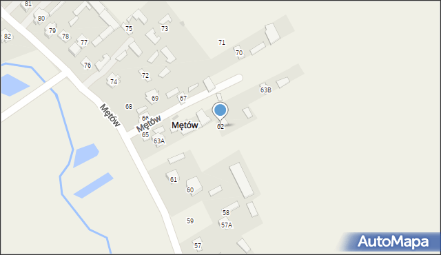 Mętów, Mętów, 62, mapa Mętów