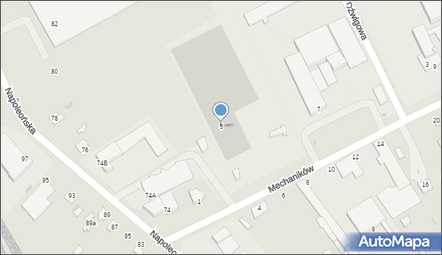 Mława, Mechaników, 5, mapa Mława