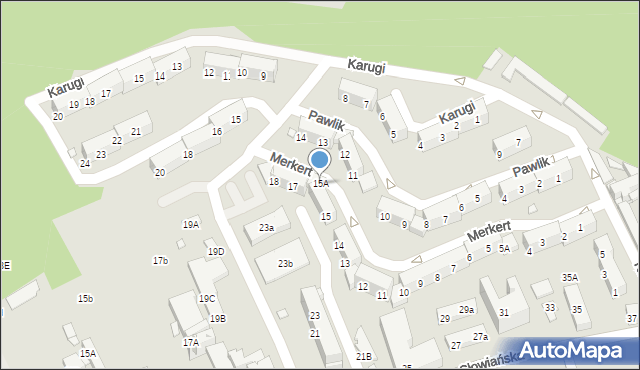 Nysa, Merkert Marii, 15A, mapa Nysy