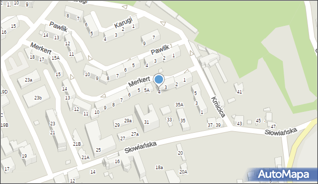 Nysa, Merkert Marii, 4, mapa Nysy