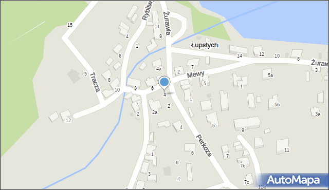 Olsztyn, Mewy, 4, mapa Olsztyna