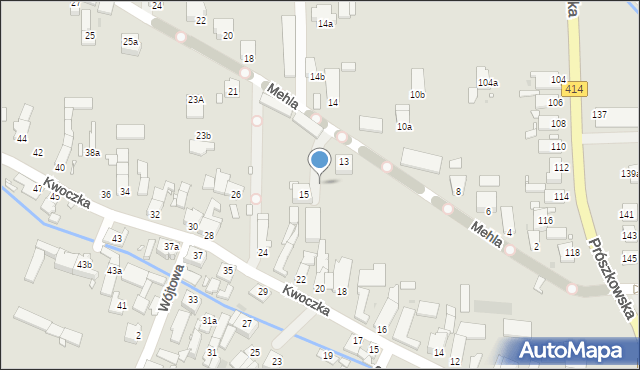 Opole, Mehla Franciszka, 17, mapa Opola
