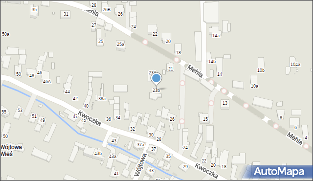 Opole, Mehla Franciszka, 23b, mapa Opola