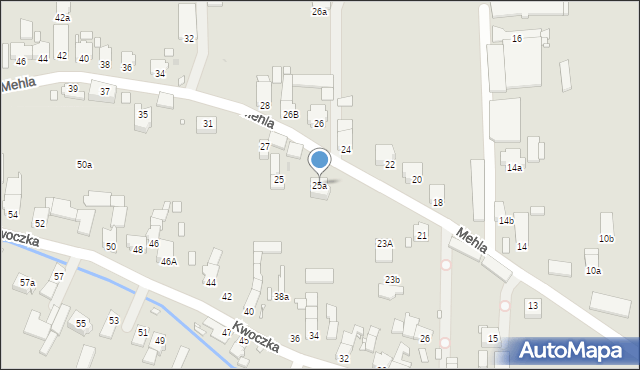 Opole, Mehla Franciszka, 25a, mapa Opola